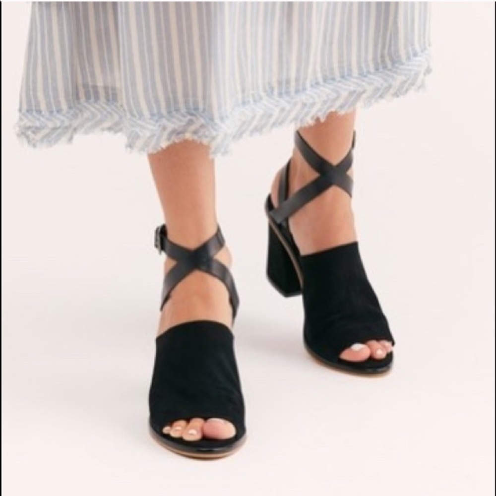 NEW Free People See Ya There Heels Black Size 8